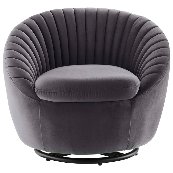 Whirr Tufted Performance Velvet Swivel Chair - view 20