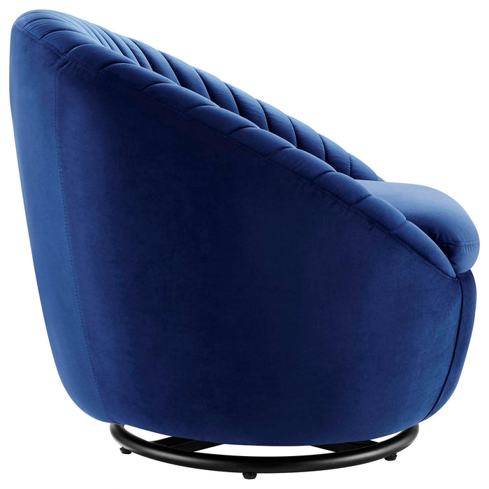 Whirr Tufted Performance Velvet Swivel Chair - view 25