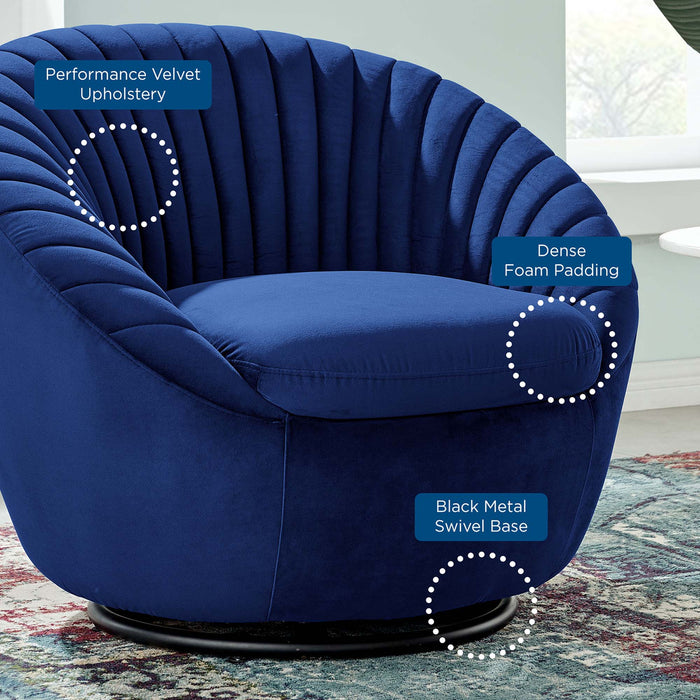 Whirr Tufted Performance Velvet Swivel Chair - view 24