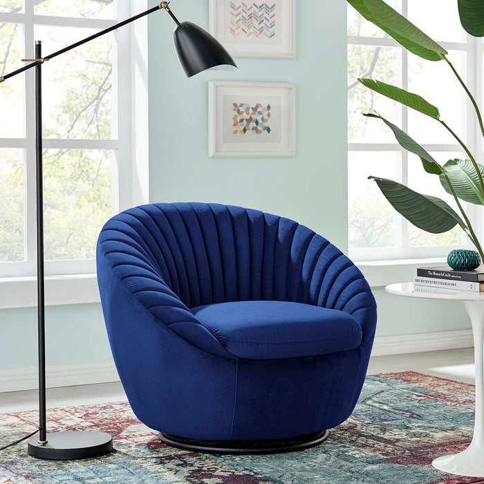 Whirr Tufted Performance Velvet Swivel Chair - view 22
