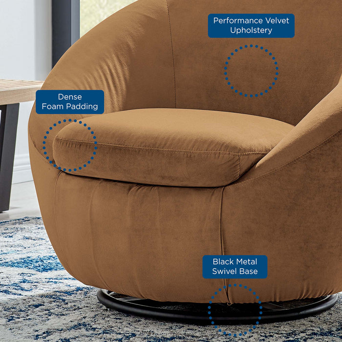 Buttercup Performance Velvet Swivel Chair - view 17