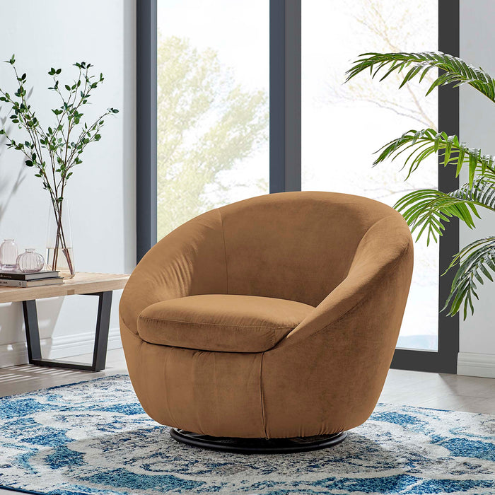 Buttercup Performance Velvet Swivel Chair - view 15