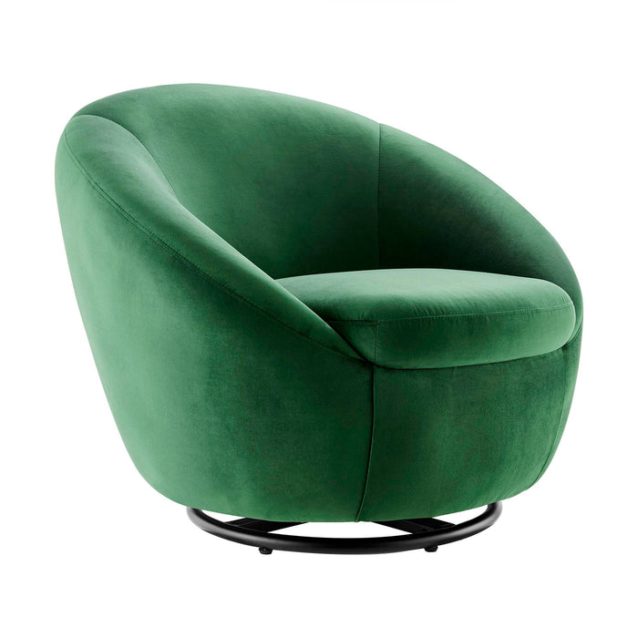Buttercup Performance Velvet Swivel Chair - alternate angle view