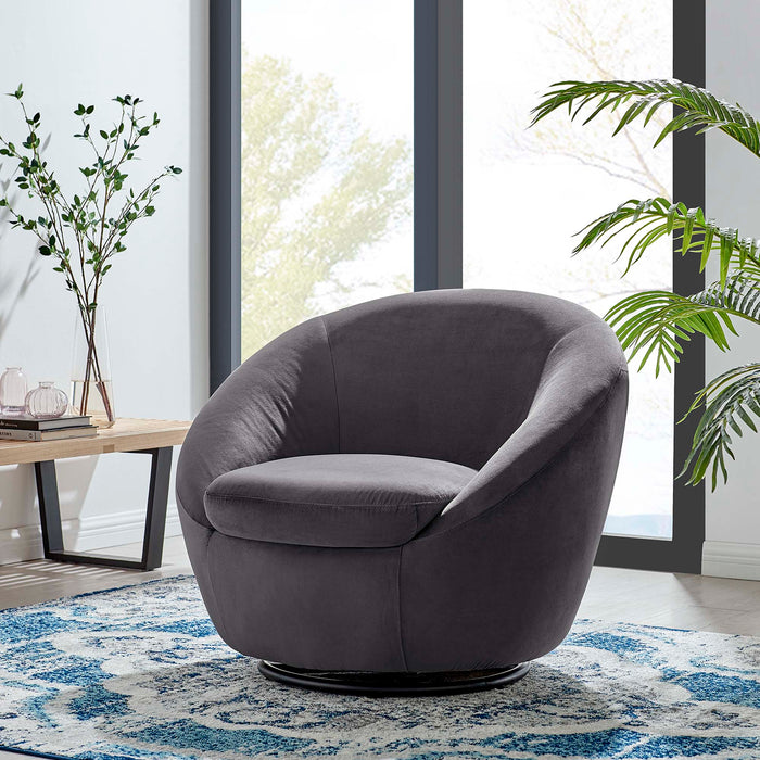 Buttercup Performance Velvet Swivel Chair - view 8