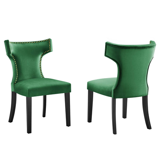 Modway Curve Performance Velvet Dining Chairs - Set of 2 - View 105