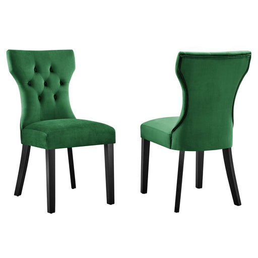 Modway Silhouette Performance Velvet Dining Chairs - Set of 2 - View 94