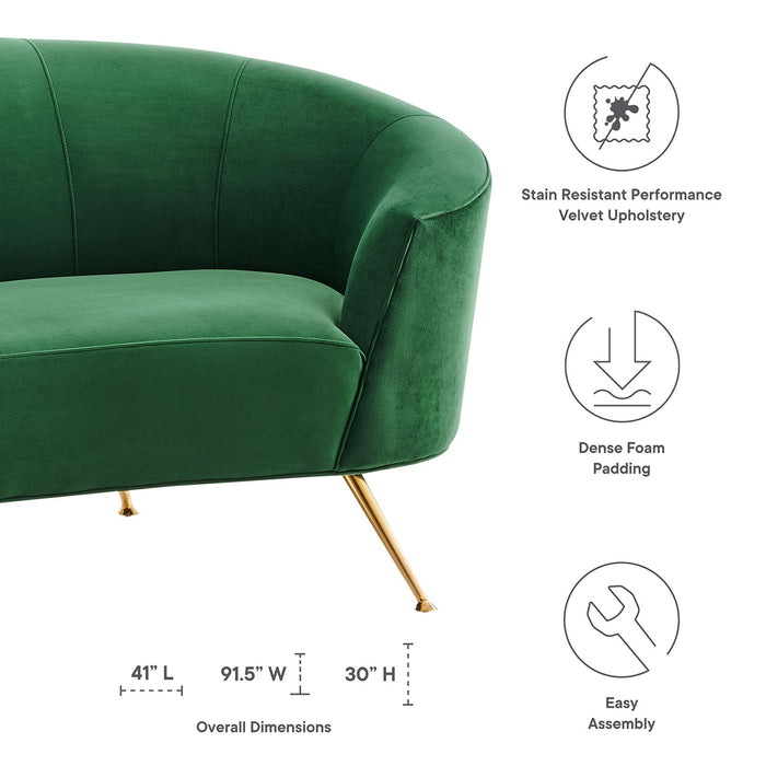 Marchesa Upholstered Performance Velvet Sofa - detail close-up