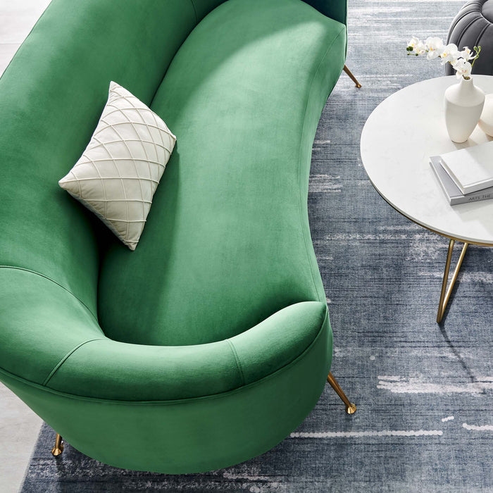 Marchesa Upholstered Performance Velvet Sofa - in lifestyle setting