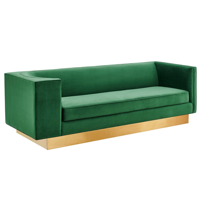 Eminence Upholstered Performance Velvet Sofa - view 12