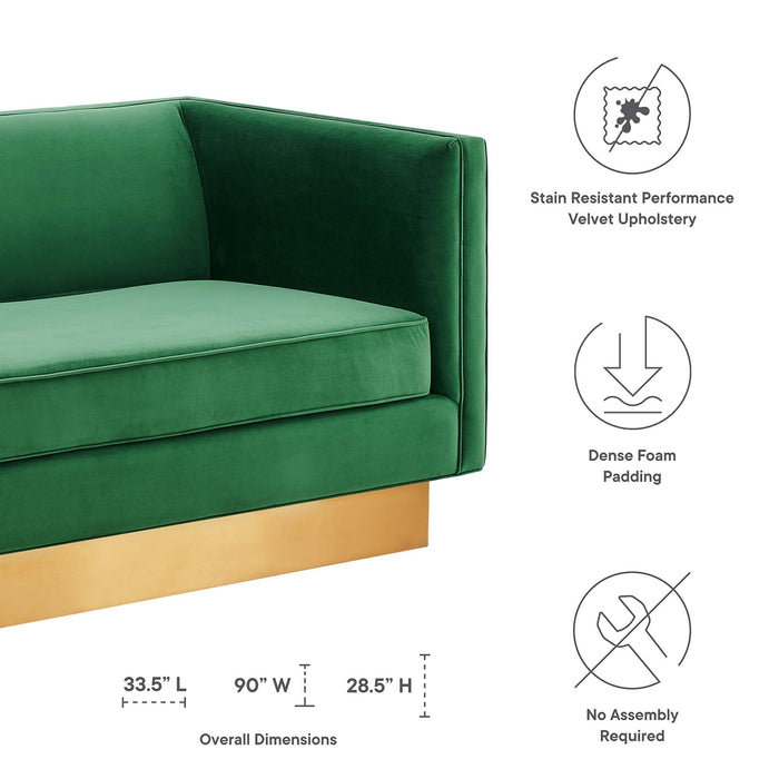 Eminence Upholstered Performance Velvet Sofa - view 13