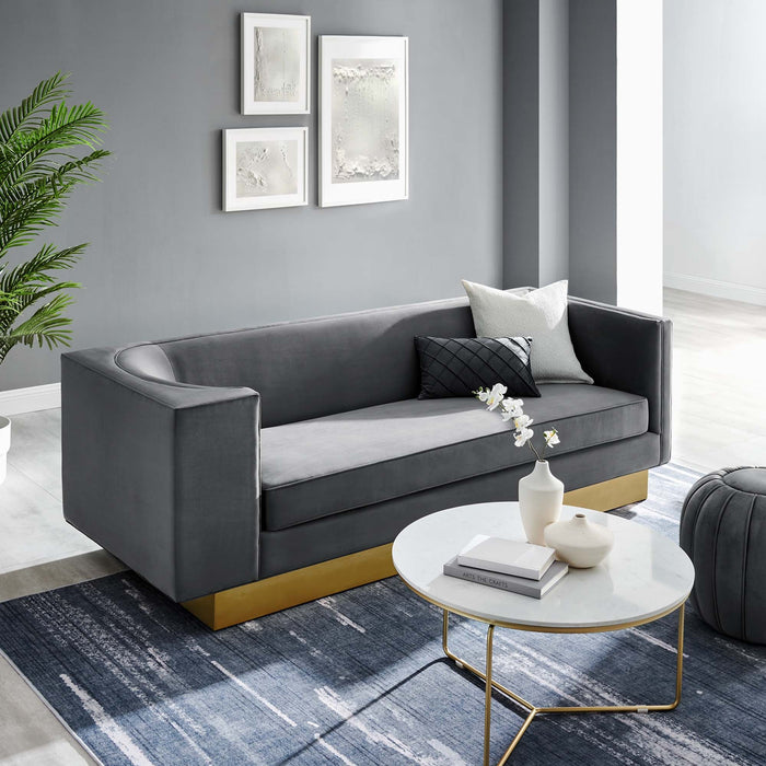 Eminence Upholstered Performance Velvet Sofa - view 21