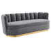 Victoria Channel Tufted Performance Velvet Sofa Gray