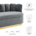 Victoria Channel Tufted Performance Velvet Sofa Gray