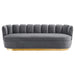 Victoria Channel Tufted Performance Velvet Sofa Gray