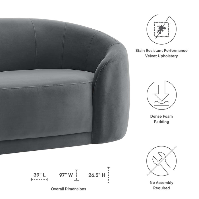 Contessa Performance Velvet Sofa - detail close-up