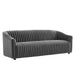 Announce Performance Velvet Channel Tufted Sofa Charcoal