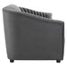 Announce Performance Velvet Channel Tufted Sofa Charcoal