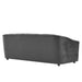 Announce Performance Velvet Channel Tufted Sofa Charcoal