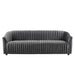 Announce Performance Velvet Channel Tufted Sofa Charcoal