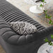 Announce Performance Velvet Channel Tufted Sofa Charcoal