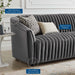 Announce Performance Velvet Channel Tufted Sofa Charcoal
