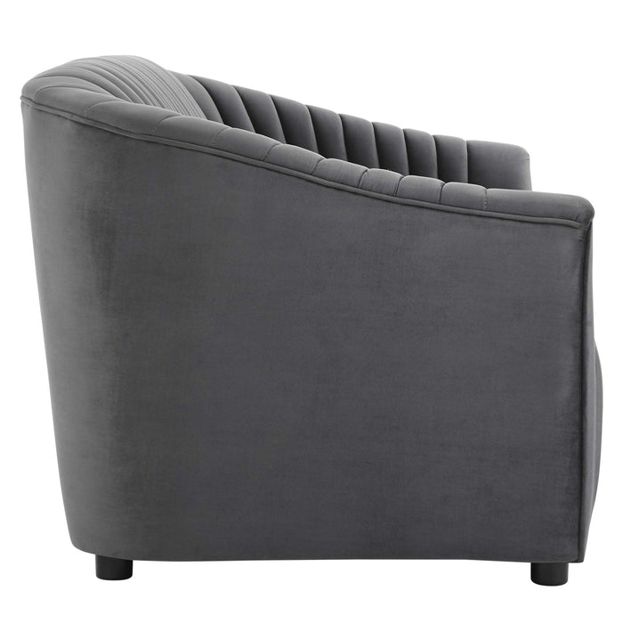 Announce Performance Velvet Channel Tufted Loveseat - view 5