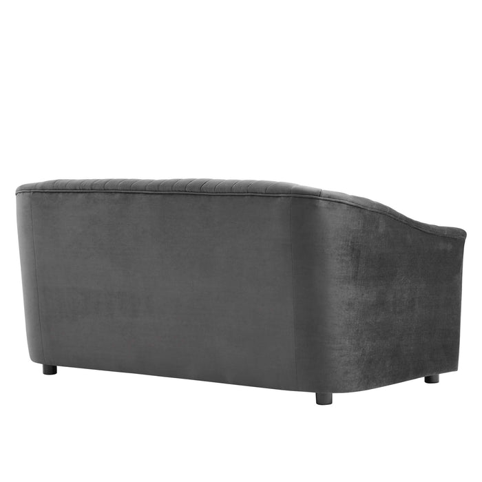 Announce Performance Velvet Channel Tufted Loveseat - view 6