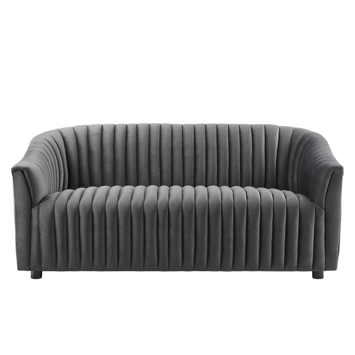 Announce Performance Velvet Channel Tufted Loveseat - view 7