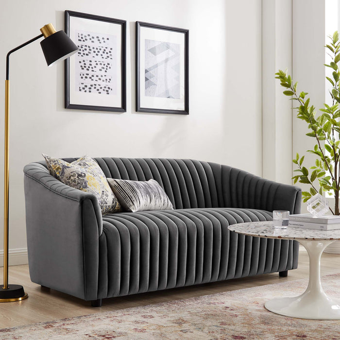 Announce Performance Velvet Channel Tufted Loveseat - Modway \living\loveseats