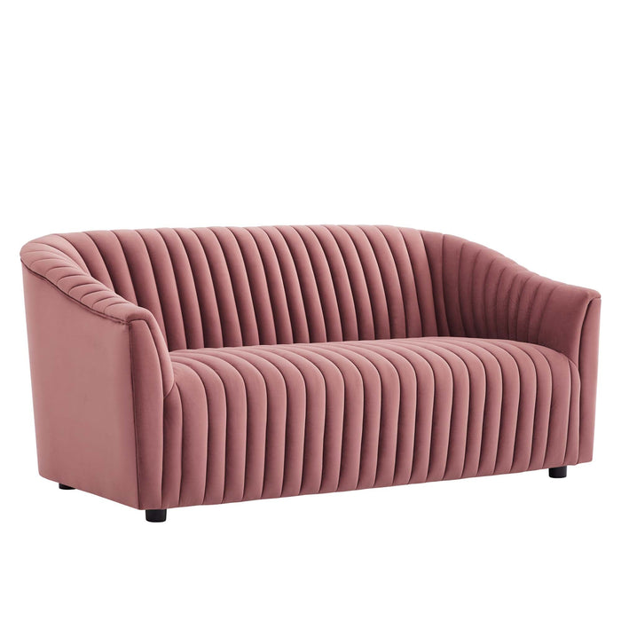 Announce Performance Velvet Channel Tufted Loveseat - view 10