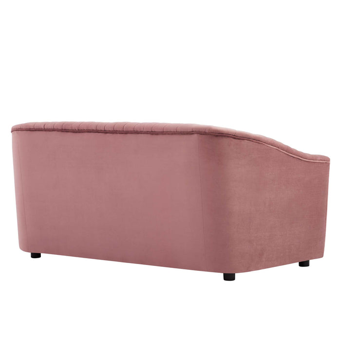 Announce Performance Velvet Channel Tufted Loveseat - view 14