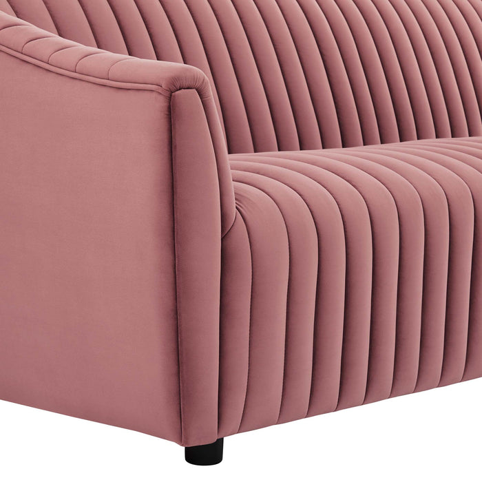 Announce Performance Velvet Channel Tufted Loveseat - view 16
