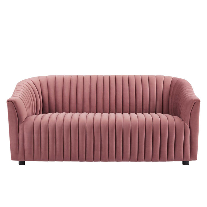 Announce Performance Velvet Channel Tufted Loveseat - view 15