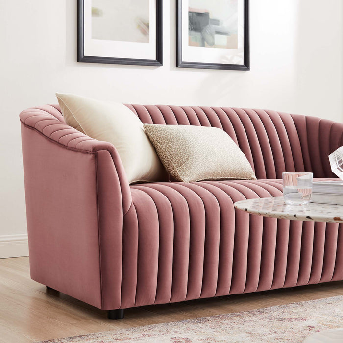 Announce Performance Velvet Channel Tufted Loveseat - view 12