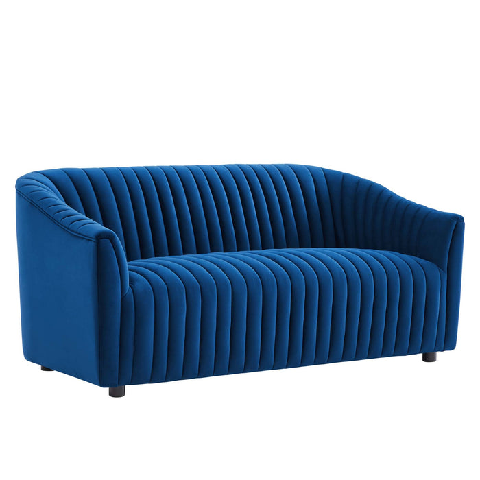 Announce Performance Velvet Channel Tufted Loveseat - view 18