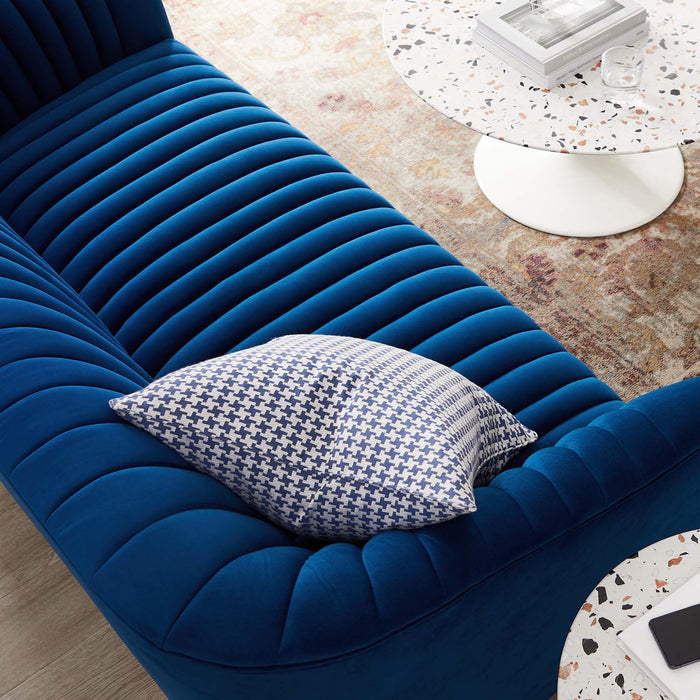 Announce Performance Velvet Channel Tufted Loveseat - view 20