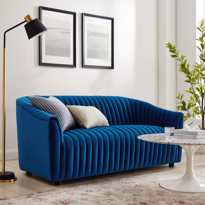 Announce Performance Velvet Channel Tufted Loveseat - view 17