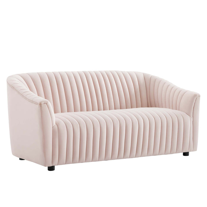 Announce Performance Velvet Channel Tufted Loveseat - view 26