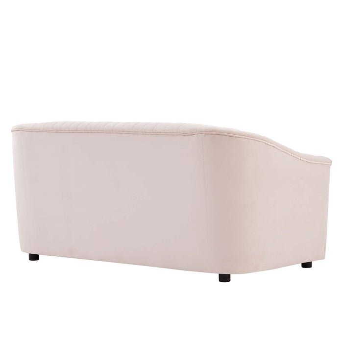 Announce Performance Velvet Channel Tufted Loveseat - view 30
