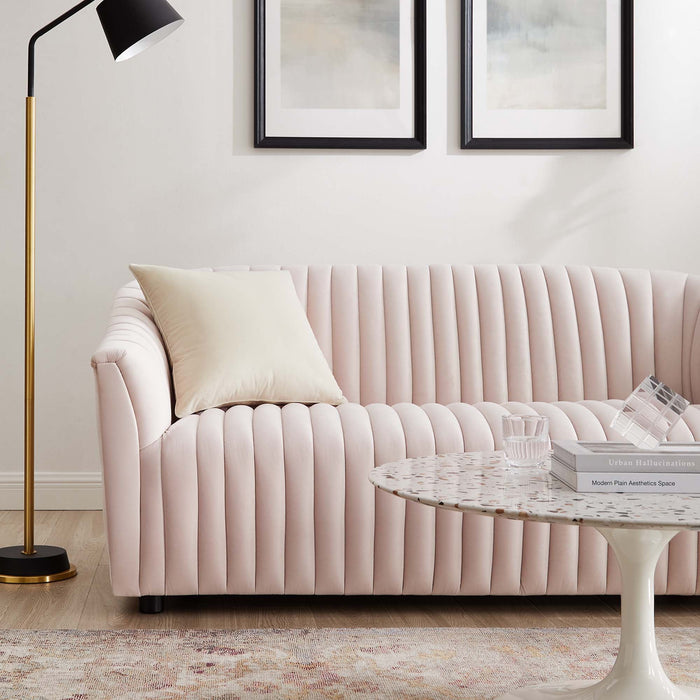 Announce Performance Velvet Channel Tufted Loveseat - view 27