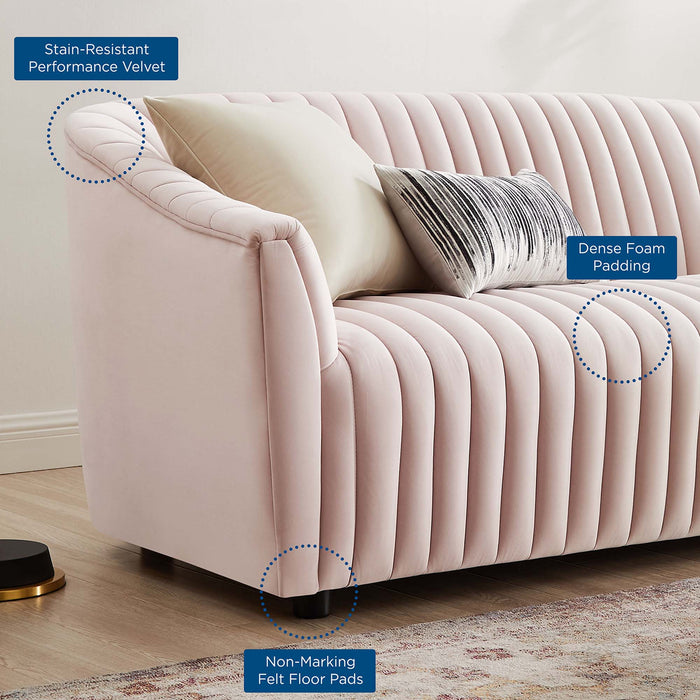 Announce Performance Velvet Channel Tufted Loveseat - view 28