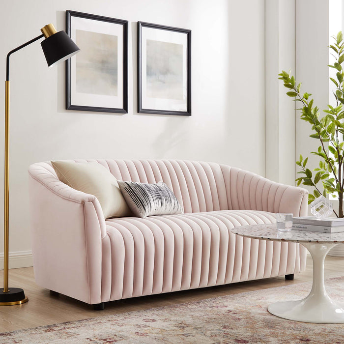 Announce Performance Velvet Channel Tufted Loveseat - view 25