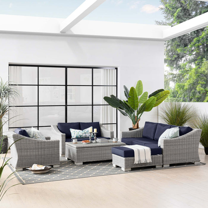 Conway 5-Piece Outdoor Patio Wicker Rattan Furniture Set outdoor patio furniture set dimensions and measurements
