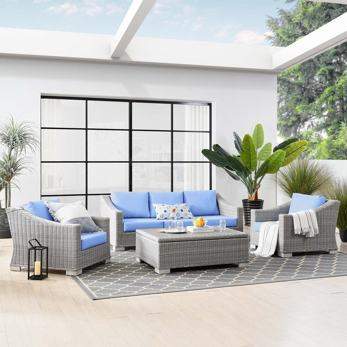 Conway 4-Piece Outdoor Patio Wicker Rattan Furniture Set by Modway - view 16