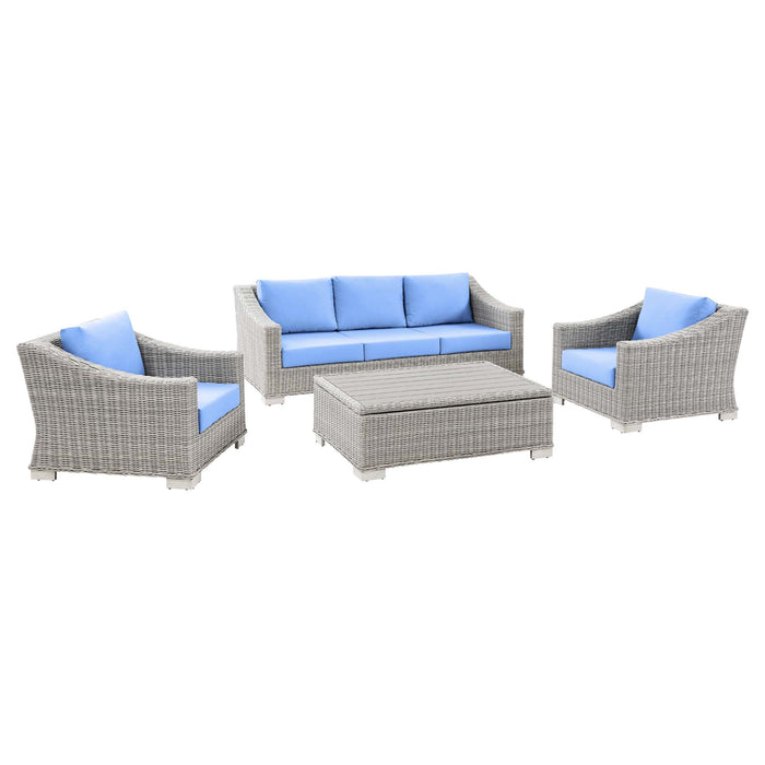 Conway 4-Piece Outdoor Patio Wicker Rattan Furniture Set by Modway - view 17