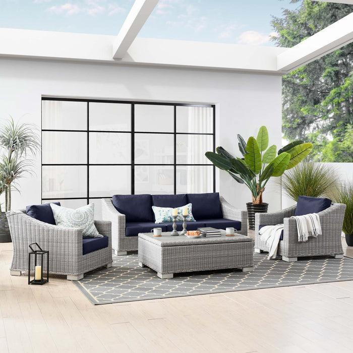 Conway 4-Piece Outdoor Patio Wicker Rattan Furniture Set outdoor patio furniture set side view