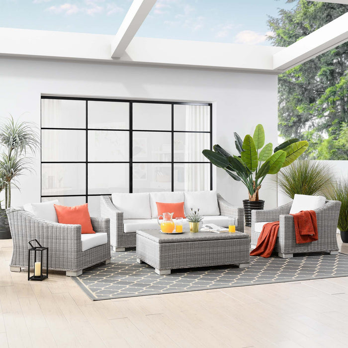 Conway 4-Piece Outdoor Patio Wicker Rattan Furniture Set outdoor patio furniture set seating detail