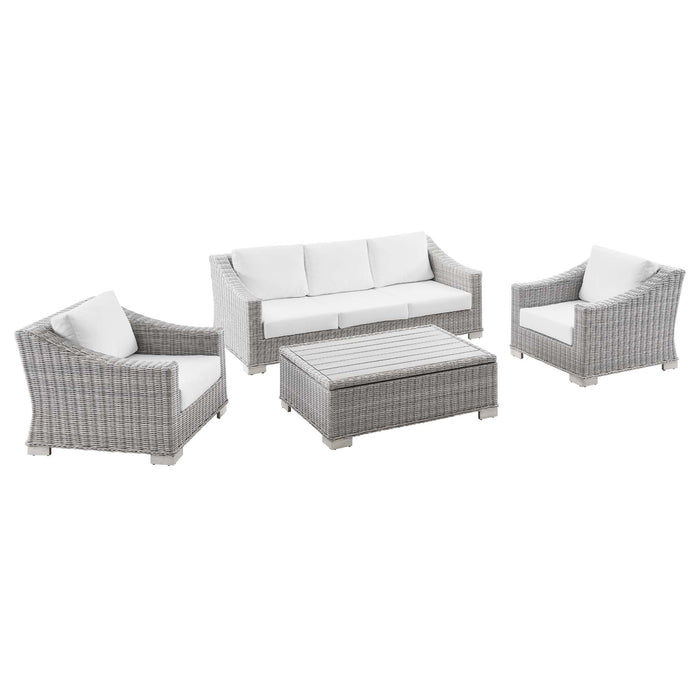 Conway 4-Piece Outdoor Patio Wicker Rattan Furniture Set outdoor patio furniture set