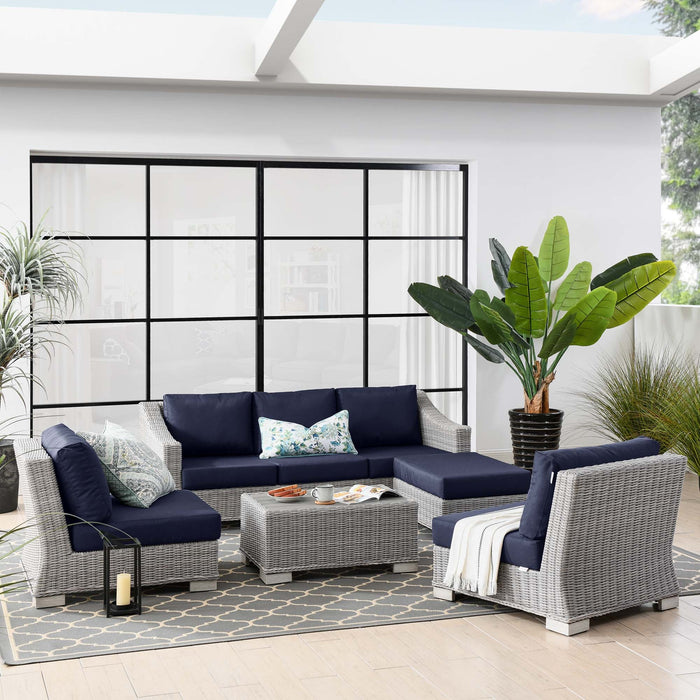 Conway 5-Piece Outdoor Patio Wicker Rattan Furniture Set outdoor patio furniture set dimensions and measurements