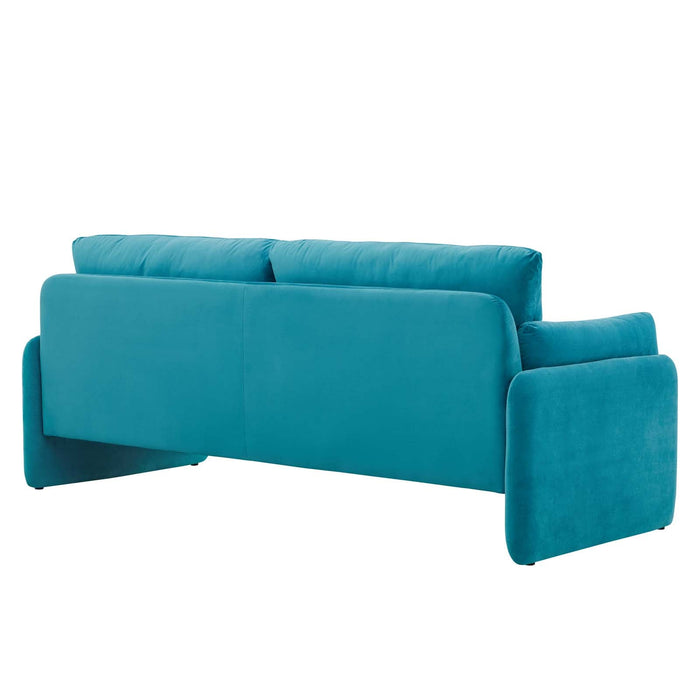 Indicate Performance Velvet Sofa - Modern Glam Design with Stain-Resistant Fabric & Plush Comfort